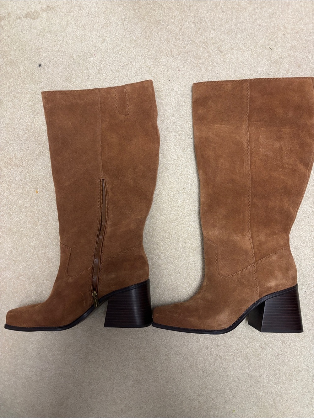 Vince Camuto Tall Brown Suede wide calf Mid-Heel Women's Boots